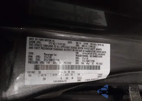 2014 Ford Focus Se from USA, damaged, VIN 1FADP3F27EL382000